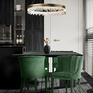 BEGONIA DINING CHAIR, NAICCA SUSPENSION LIGHT, KESYA DOOR LEVERS